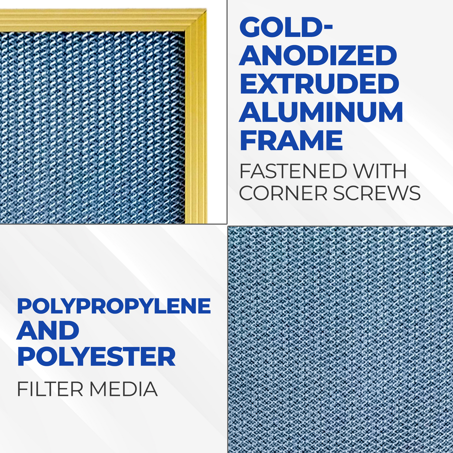 GOLD (1 INCH THICK) - The Deluxe Washable, Permanent, Electrostatic A/C Furnace Filter