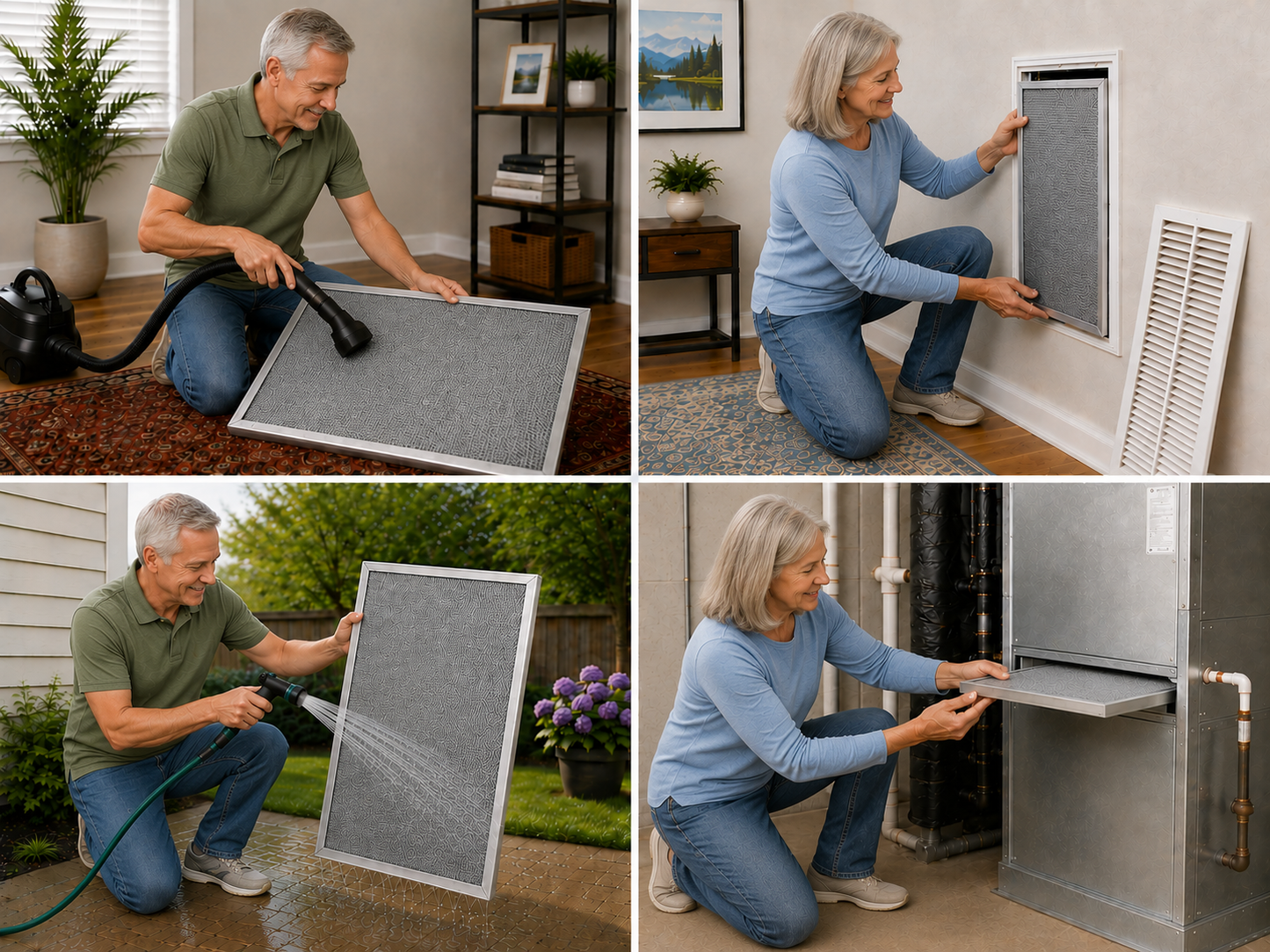SILVER (1 INCH THICK) Custom Size Washable, Permanent, Electrostatic Air Filters