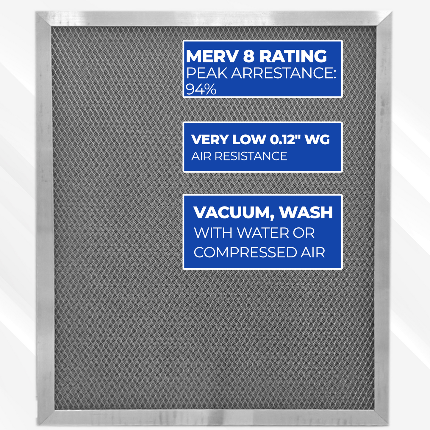 SILVER (2 INCH THICK) - The Economical Washable, Permanent, Electrostatic A/C Furnace Filter