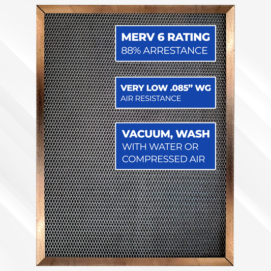 SILVER (1 INCH THICK) - The Economical Washable, Permanent, Electrostatic A/C Furnace Filter