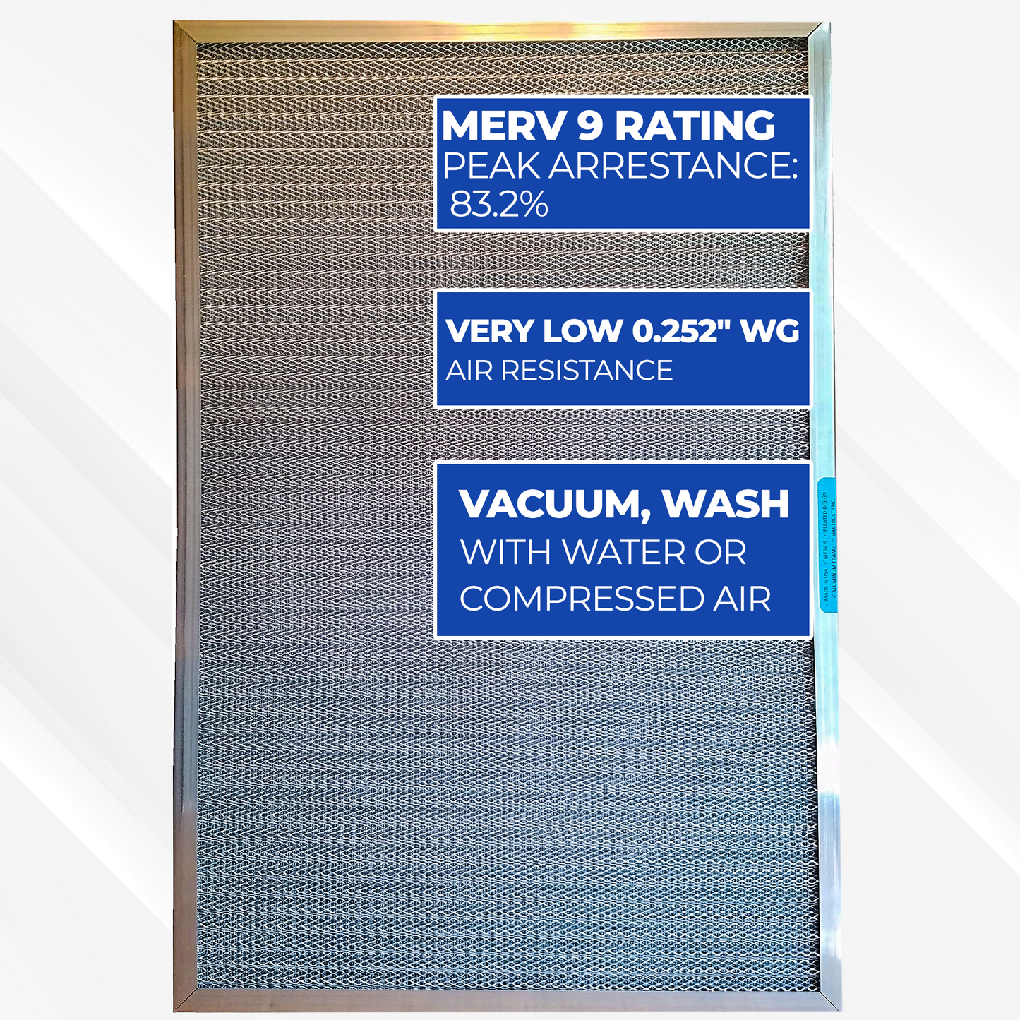 MaxMERV9 - The High Arrestance Washable, Permanent, Electrostatic A/C Furnace Filter