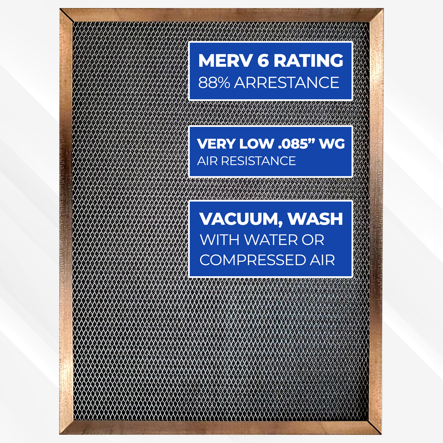 SILVER (1 INCH THICK) Custom Size Washable, Permanent, Electrostatic Air Filters