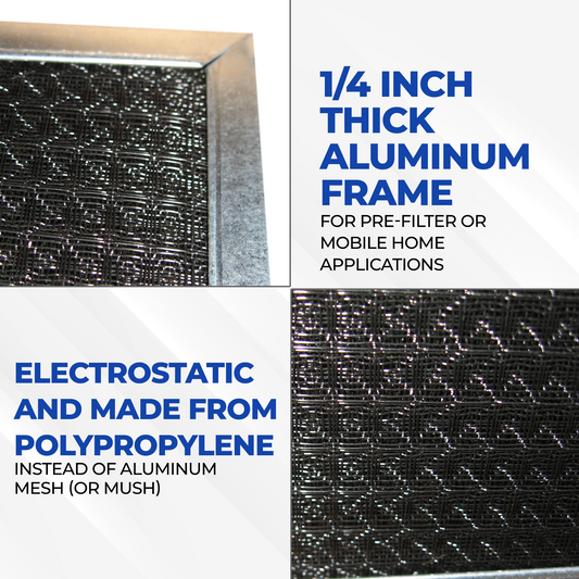1/4 Inch Filters for Mobile Home Furnaces and Electronic Air Cleaners (EAC)