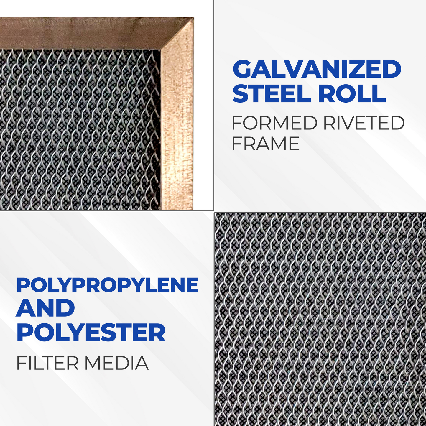 SILVER (1 INCH THICK) Custom Size Washable, Permanent, Electrostatic Air Filters
