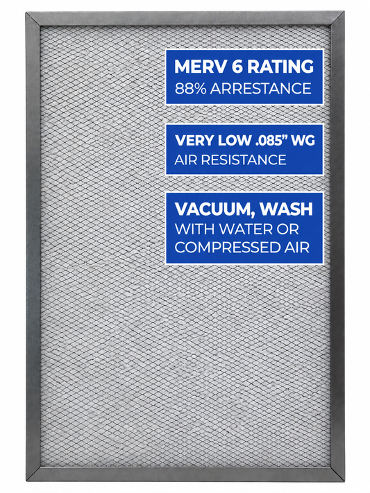 SILVER - Economical Washable, Permanent, Electrostatic A/C Furnace Filter