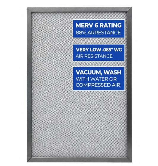 SILVER - Economical Washable, Permanent, Electrostatic A/C Furnace Filter