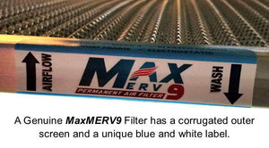 MaxMERV9 - The High Arrestance Washable, Permanent, Electrostatic A/C Furnace Filter
